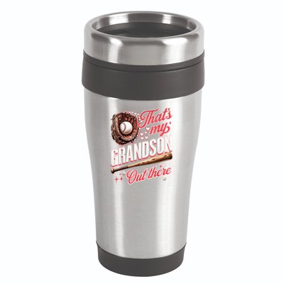 That's My Grandson Out There Baseball Grandma Mother's Day 16oz Travel Tumbler