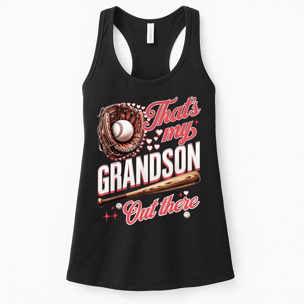 That's My Grandson Out There Baseball Grandma Mother's Day Womens Tank Top