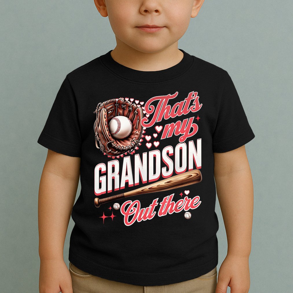 That's My Grandson Out There Baseball Grandma Mother's Day Toddler T-Shirt