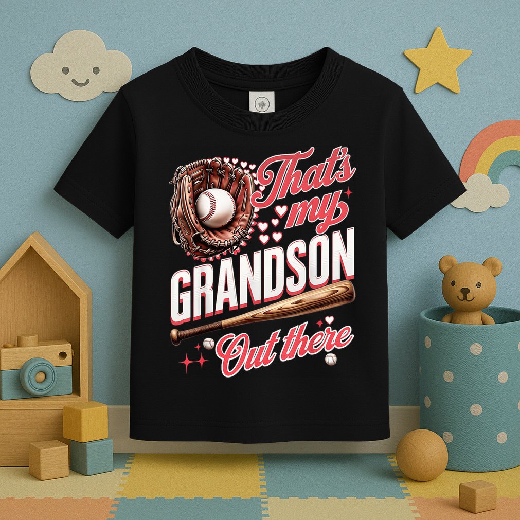 That's My Grandson Out There Baseball Grandma Mother's Day Toddler T-Shirt