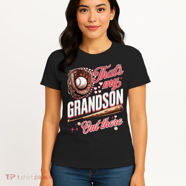 That's My Grandson Out There Baseball Grandma Mother's Day Womens T-Shirt