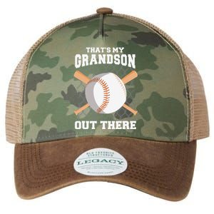 ThatS My Grandson Out There Grandma Grandpa Baseball Legacy Tie Dye Trucker Hat