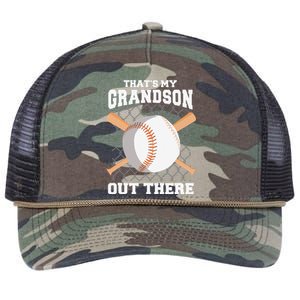 ThatS My Grandson Out There Grandma Grandpa Baseball Retro Rope Trucker Hat Cap