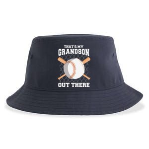 ThatS My Grandson Out There Grandma Grandpa Baseball Sustainable Bucket Hat