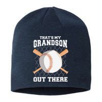 ThatS My Grandson Out There Grandma Grandpa Baseball Sustainable Beanie