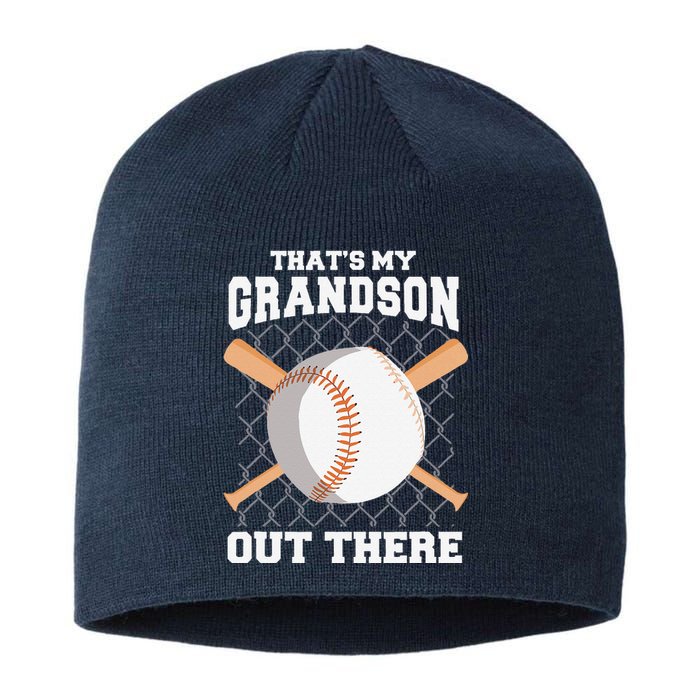 ThatS My Grandson Out There Grandma Grandpa Baseball Sustainable Beanie