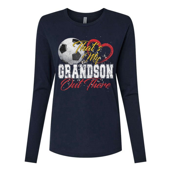 ThatS My Grandson Out There Soccer Grandma Mama Mothers Day Womens Cotton Relaxed Long Sleeve T-Shirt