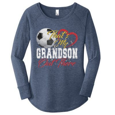 ThatS My Grandson Out There Soccer Grandma Mama Mothers Day Women's Perfect Tri Tunic Long Sleeve Shirt