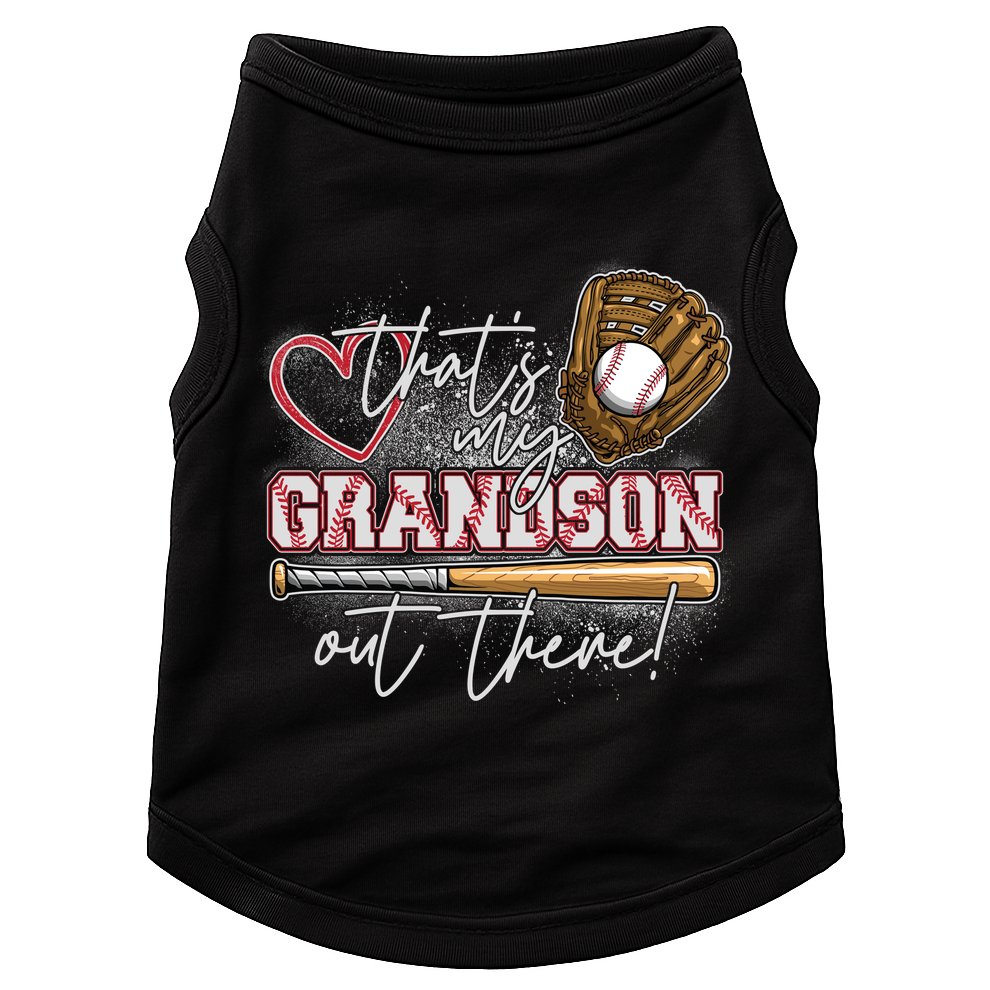 That's My Grandson Out There Proud Baseball Grandparent Doggie Tank