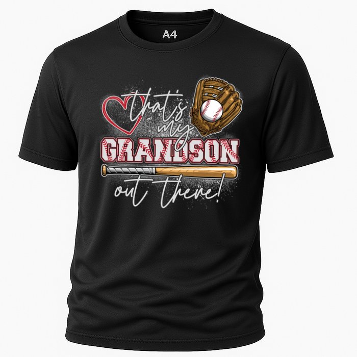 That's My Grandson Out There Proud Baseball Grandparent Cooling Performance Crew T-Shirt