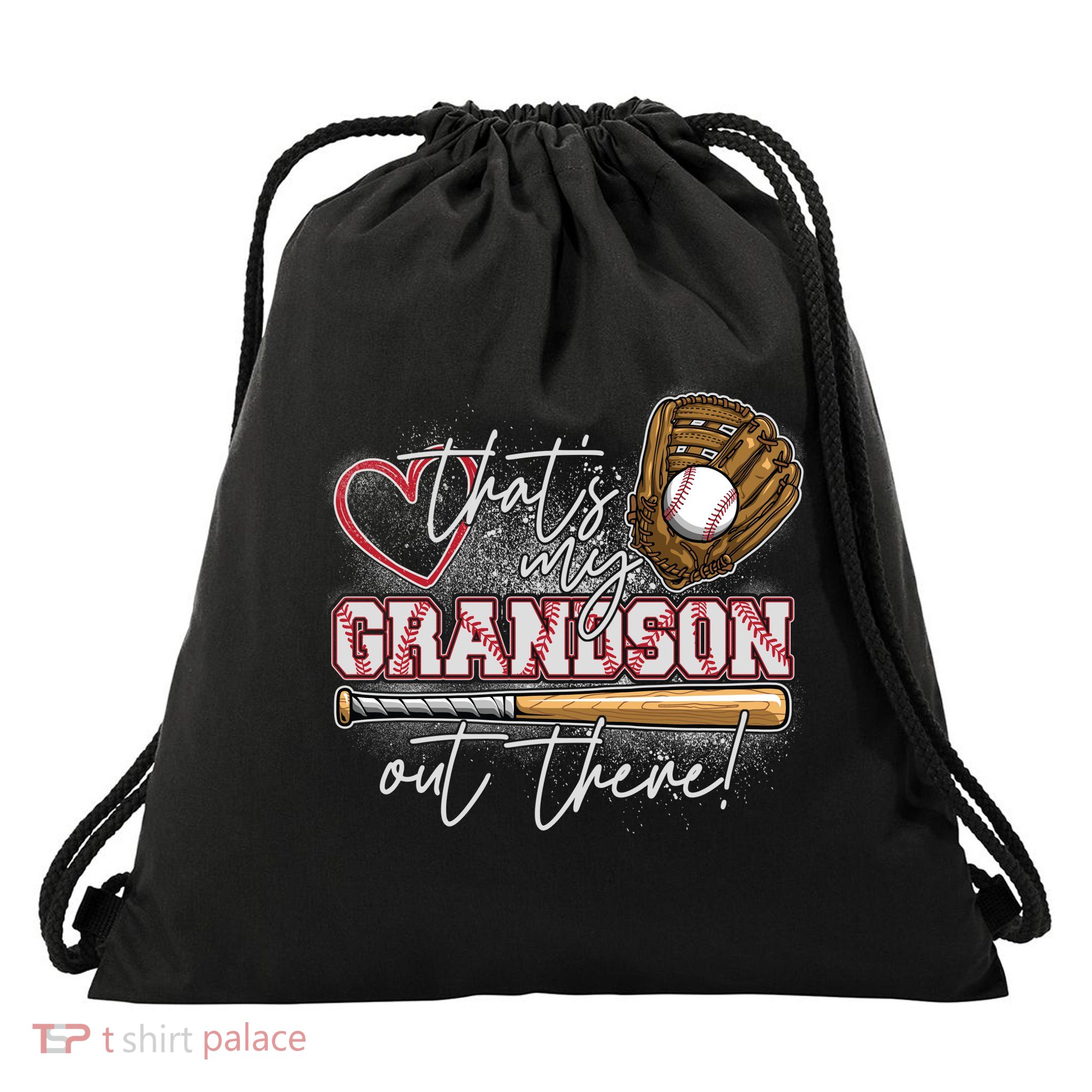 That's My Grandson Out There Proud Baseball Grandparent Drawstring Bag
