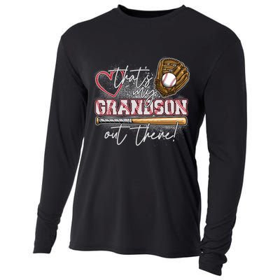 That's My Grandson Out There Proud Baseball Grandparent Cooling Performance Long Sleeve Crew