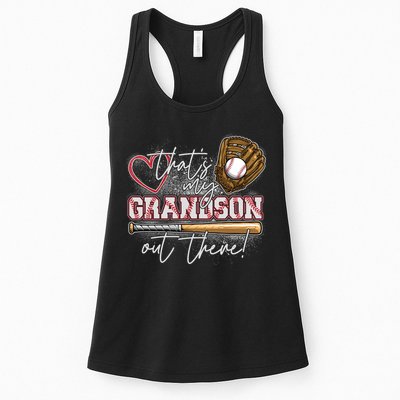 That's My Grandson Out There Proud Baseball Grandparent Womens Tank Top