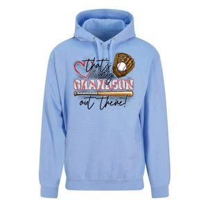 That's My Grandson Out There Proud Baseball Grandparent Unisex Surf Hoodie