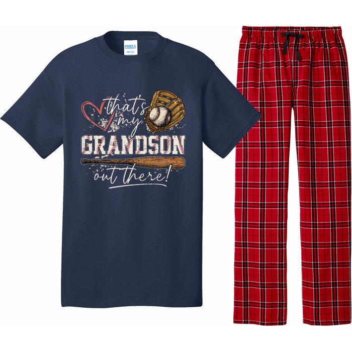 ThatS My Grandson Out There Baseball Grandma Pajama Set