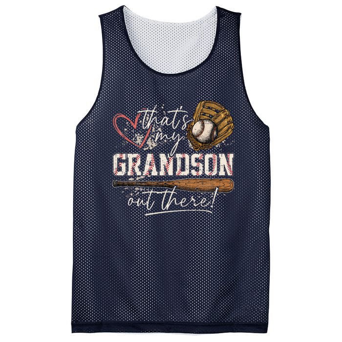 ThatS My Grandson Out There Baseball Grandma Mesh Reversible Basketball Jersey Tank