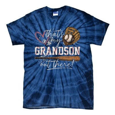 ThatS My Grandson Out There Baseball Grandma Tie-Dye T-Shirt