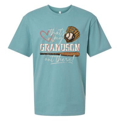 ThatS My Grandson Out There Baseball Grandma Sueded Cloud Jersey T-Shirt