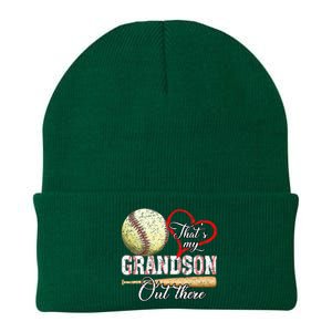 That's My Grandson Out There Baseball Grandma Mother's Day Knit Cap Winter Beanie