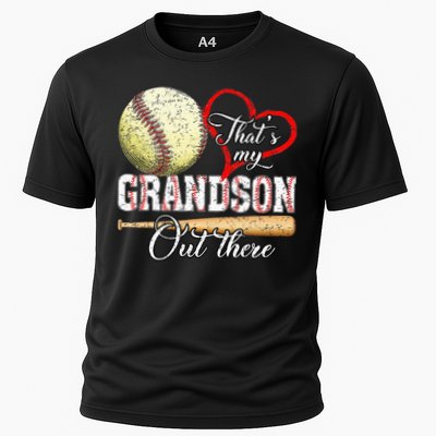 That's My Grandson Out There Baseball Grandma Mother's Day Cooling Performance Crew T-Shirt