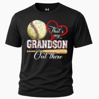 That's My Grandson Out There Baseball Grandma Mother's Day Cooling Performance Crew T-Shirt