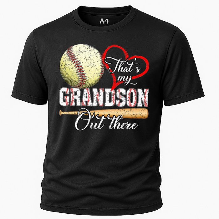 That's My Grandson Out There Baseball Grandma Mother's Day Cooling Performance Crew T-Shirt