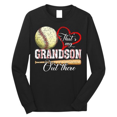 That's My Grandson Out There Baseball Grandma Mother's Day Long Sleeve Shirt