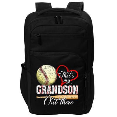 That's My Grandson Out There Baseball Grandma Mother's Day Impact Tech Backpack