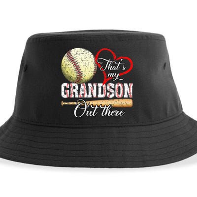 That's My Grandson Out There Baseball Grandma Mother's Day Sustainable Bucket Hat