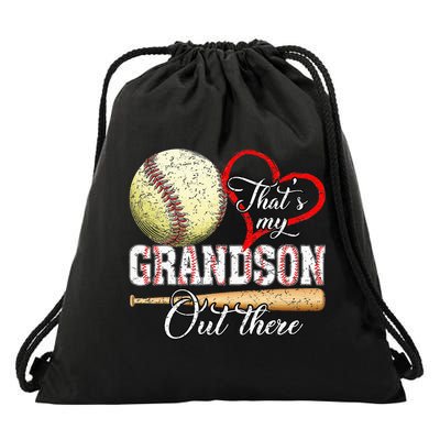 That's My Grandson Out There Baseball Grandma Mother's Day Drawstring Bag
