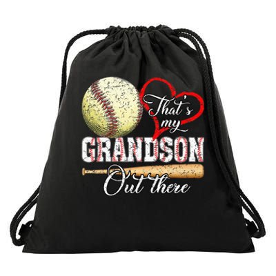 That's My Grandson Out There Baseball Grandma Mother's Day Drawstring Bag