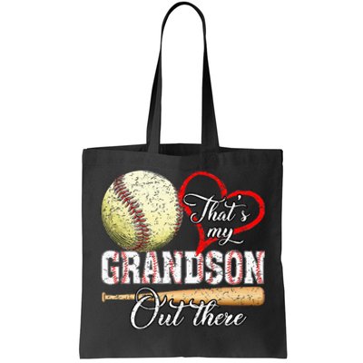 That's My Grandson Out There Baseball Grandma Mother's Day Tote Bag