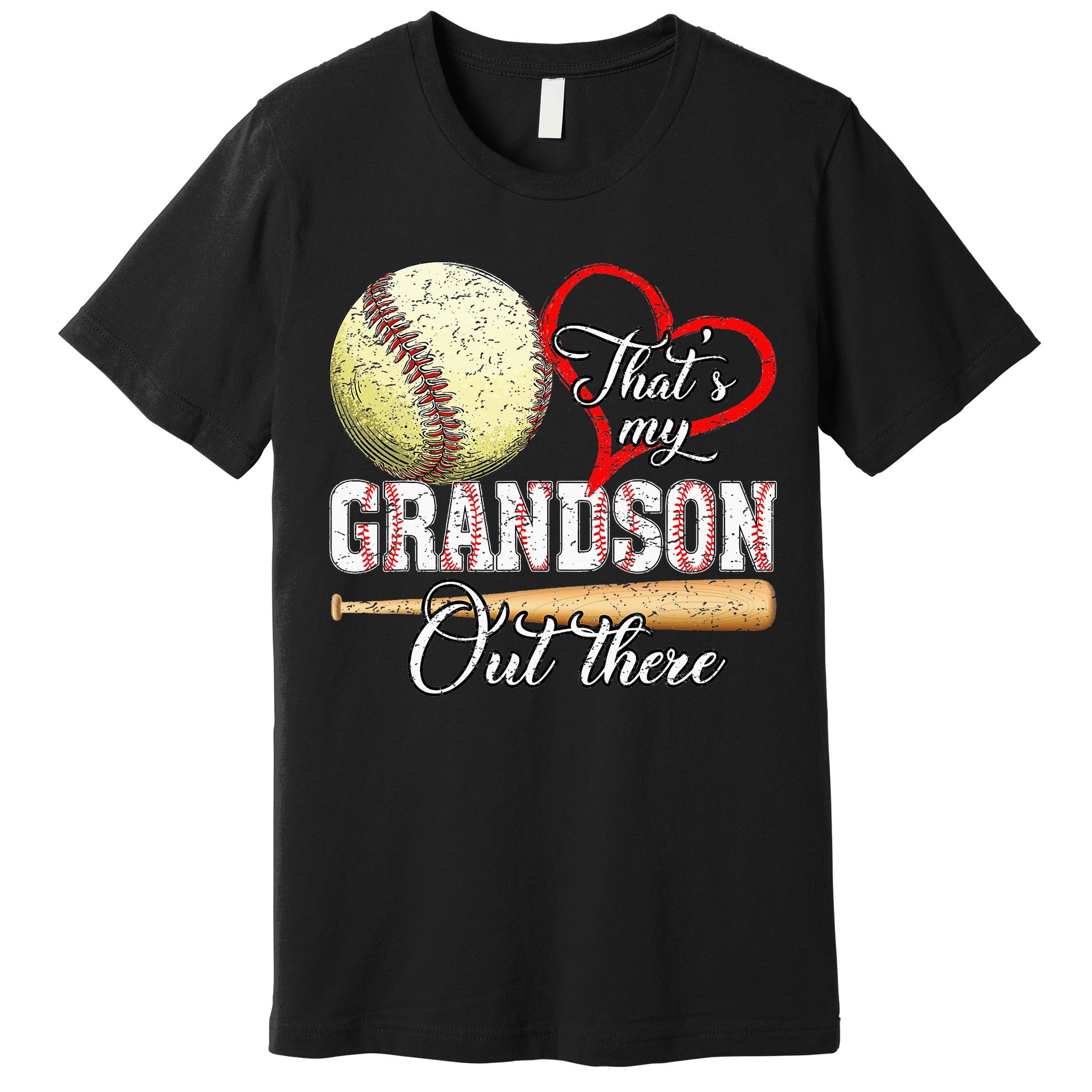 That's My Grandson Out There Baseball Grandma Mother's Day Premium T-Shirt