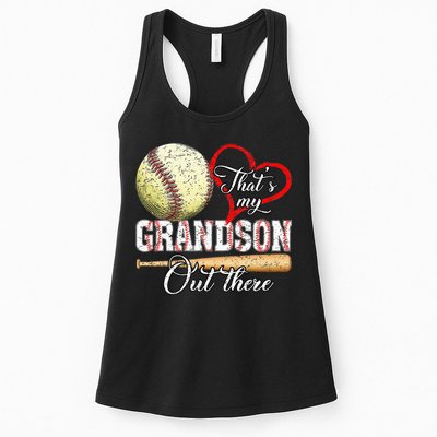 That's My Grandson Out There Baseball Grandma Mother's Day Womens Tank Top
