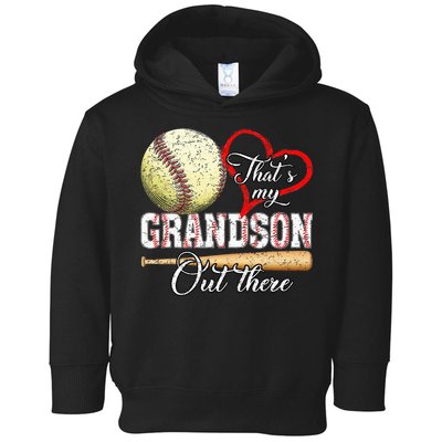 That's My Grandson Out There Baseball Grandma Mother's Day Toddler Hoodie