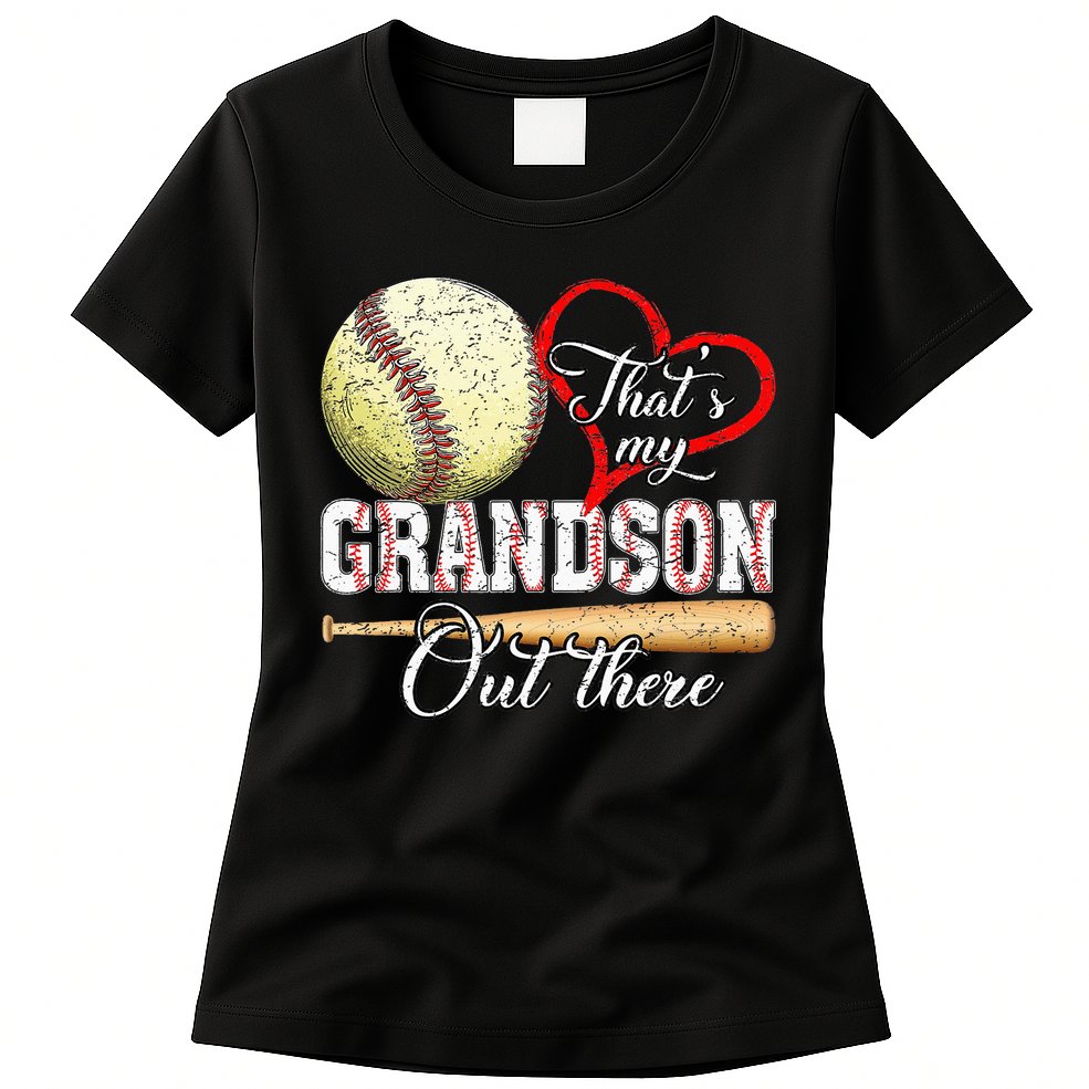 That's My Grandson Out There Baseball Grandma Mother's Day Womens T-Shirt