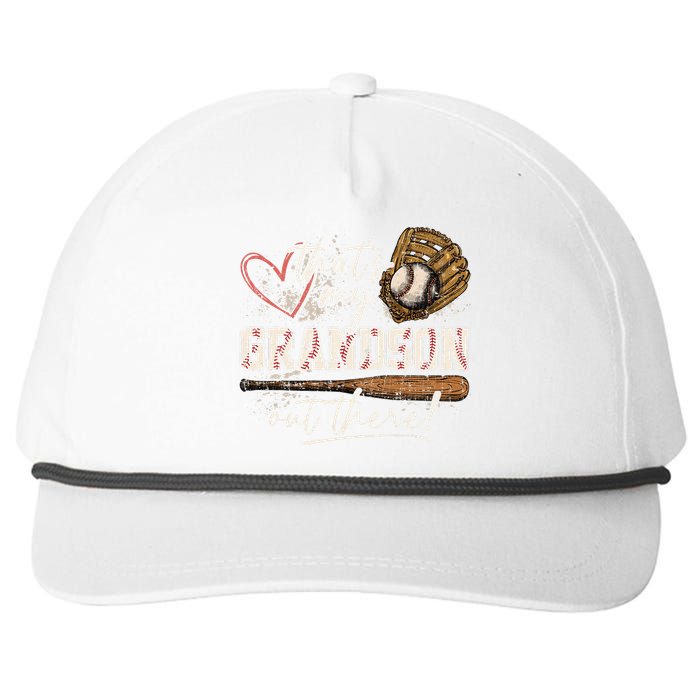 ThatS My Grandson Out There Baseball Grandma Snapback Five-Panel Rope Hat