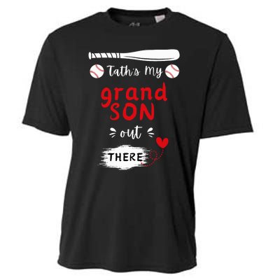 ThatS My Grandson Out There Retro Playing Baseball Grandma Cooling Performance Crew T-Shirt