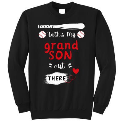 ThatS My Grandson Out There Retro Playing Baseball Grandma Sweatshirt