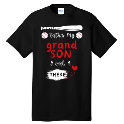 ThatS My Grandson Out There Retro Playing Baseball Grandma Tall T-Shirt