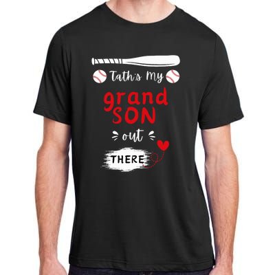 ThatS My Grandson Out There Retro Playing Baseball Grandma Adult ChromaSoft Performance T-Shirt