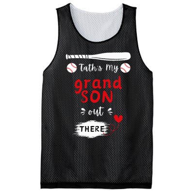 ThatS My Grandson Out There Retro Playing Baseball Grandma Mesh Reversible Basketball Jersey Tank