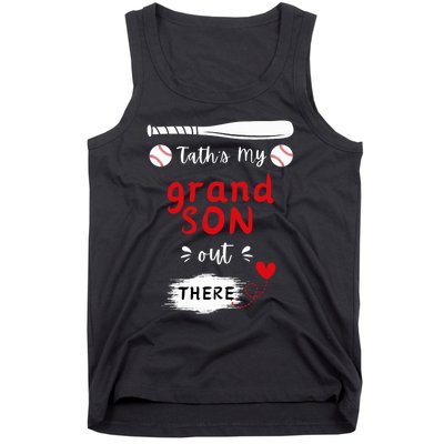 ThatS My Grandson Out There Retro Playing Baseball Grandma Tank Top