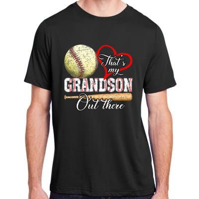 Thats My Grandson Out There Baseball Grandma Mothers Day Adult ChromaSoft Performance T-Shirt