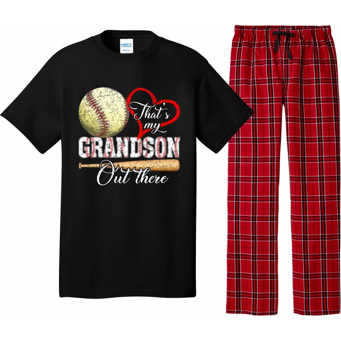 Thats My Grandson Out There Baseball Grandma Mothers Day Pajama Set