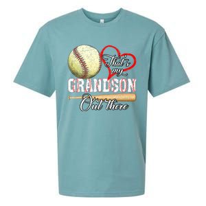 Thats My Grandson Out There Baseball Grandma Mothers Day Sueded Cloud Jersey T-Shirt