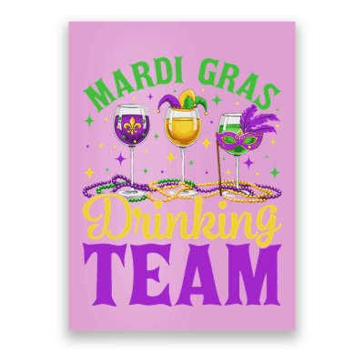 Team Mardi Gras Party Custome Drinking Beer Drink Poster