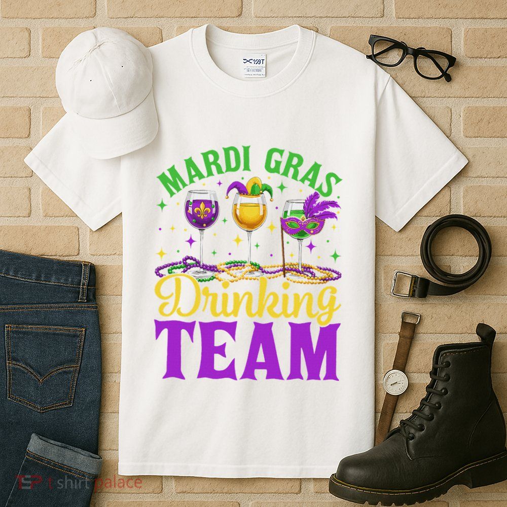 Team Mardi Gras Party Custome Drinking Beer Drink Tall T-Shirt