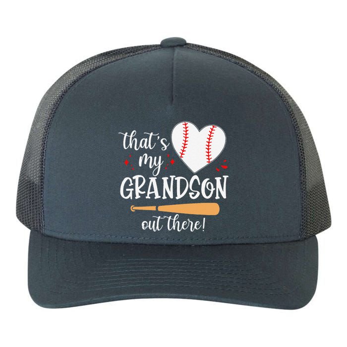 Thats My Grandson Out There Gifts Women Baseball Grandma Mom Yupoong Adult 5-Panel Trucker Hat