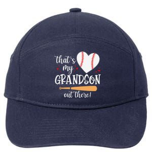 Thats My Grandson Out There Gifts Women Baseball Grandma Mom 7-Panel Snapback Hat